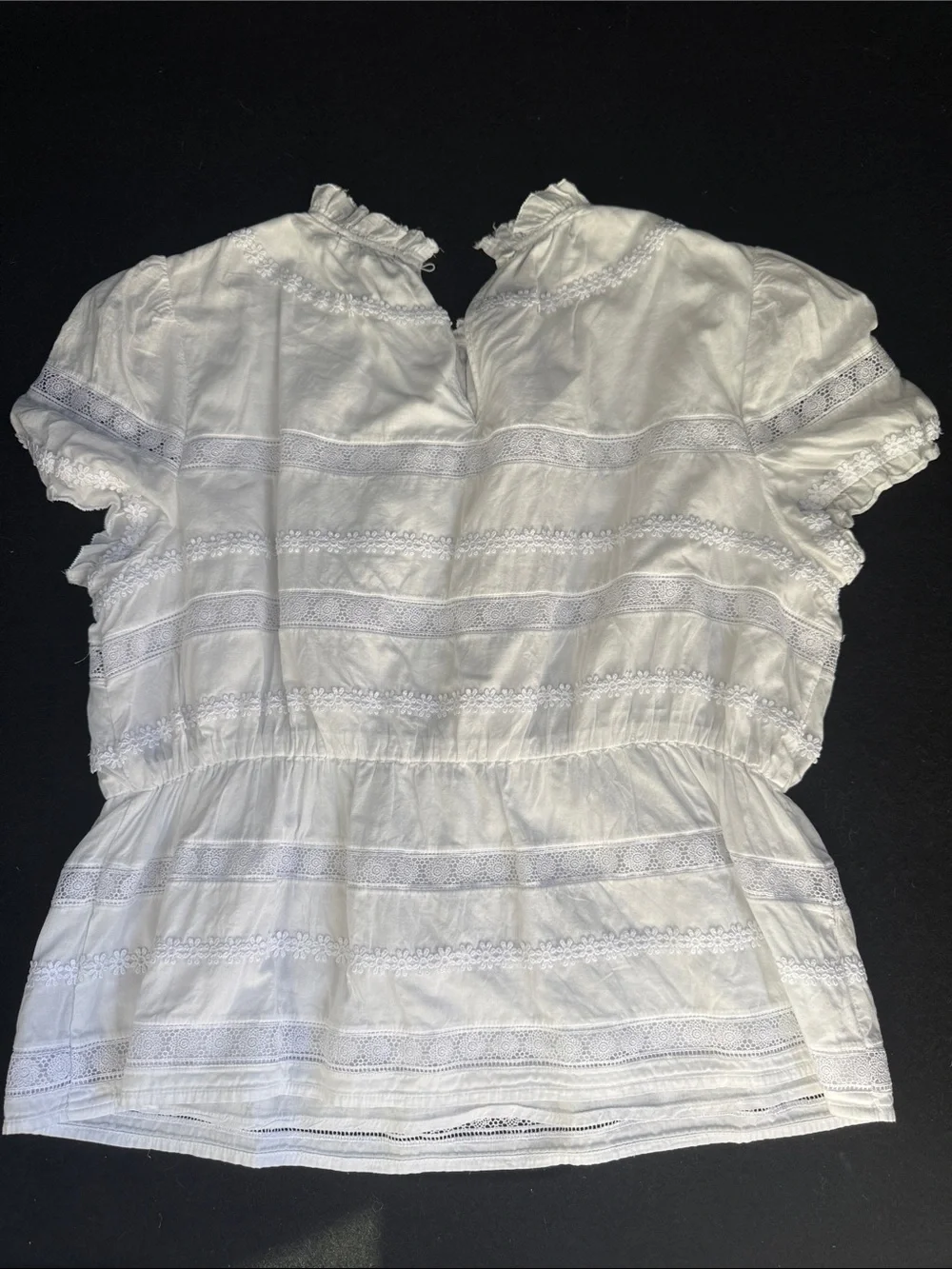 J. Crew White Lace-Trim Peasant Blouse for women